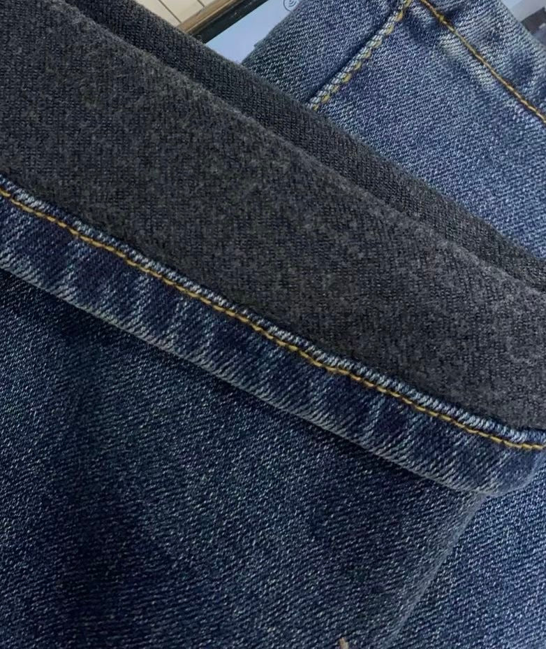 韓國 HowLuk 牛仔褲 刷薄毛 (冬季款)【H2564】