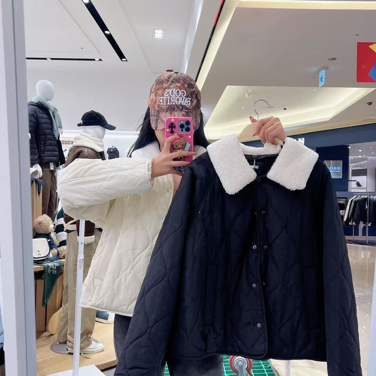 韓國 SPAO Detachable collar lightweight quilted jacket【SP192】