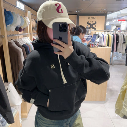 韓國 Satur (W) Classic Small Logo Rivet Hoodie【SR040】