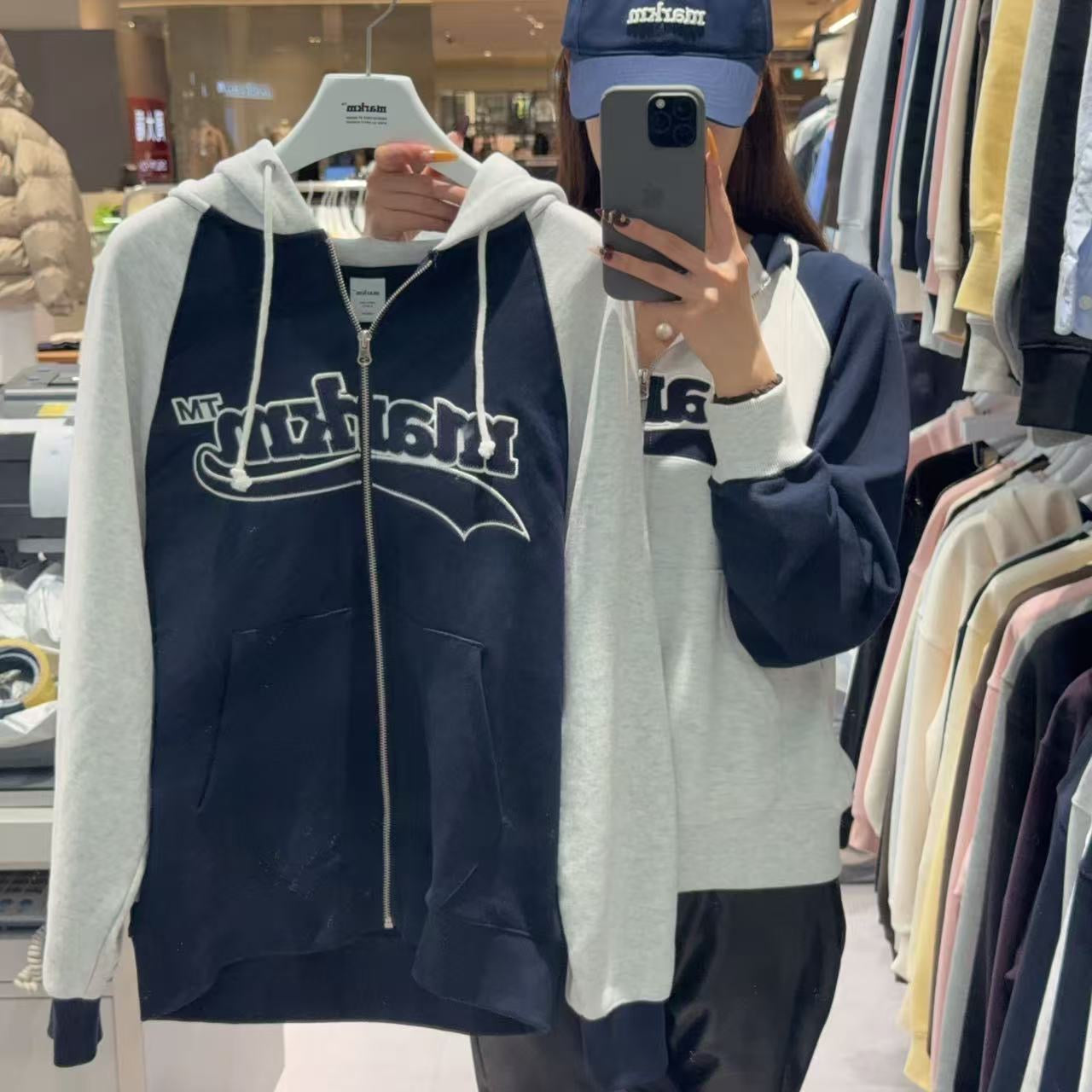 韓國 Markm SWING LOGO RAGLAN HOODIE ZIP-UP【MA051】
