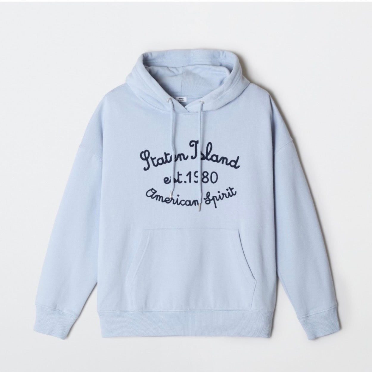 韓國 SPAO STATEN ISLAND Chain Embroidered Hooded Pullover【SP319】