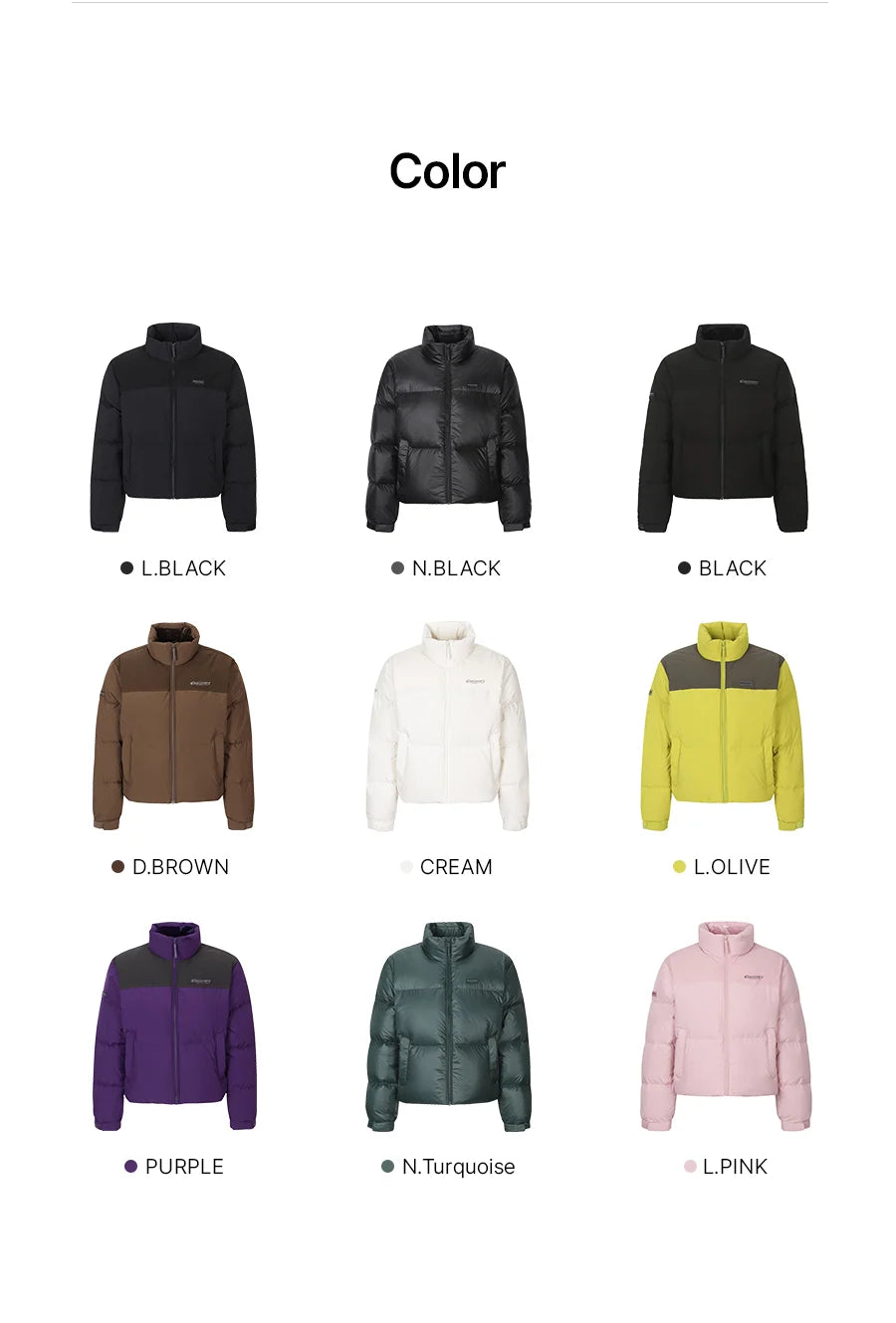 韓國 Discovery Women's Bansley Down Crop Short Padding (鴨絨)【DY216】