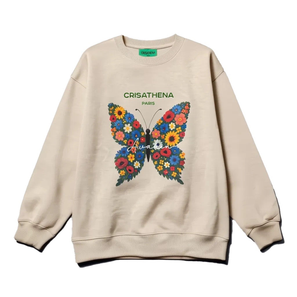 Crisathena Flowers Butterfly Sweatshirt【SM284】