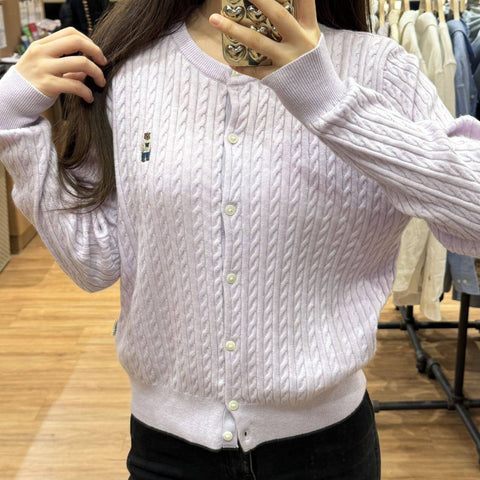韓國 Who.A.U Steve High Gauge Wool Cable Cardigan【WA039】 - STT Mall HK 靚太網購