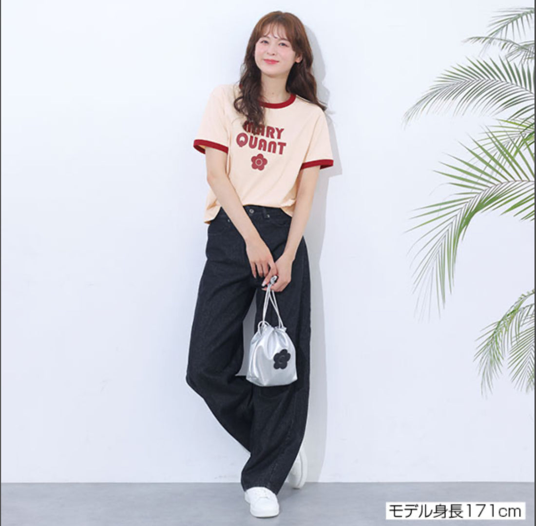 日本直送 Mary Quant Retro Logo Ringer Daisy T-shirt【SJ035】