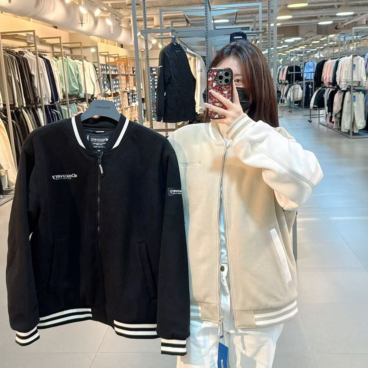 韓國 Discovery Casual Varsity Fleece Jacket【DY155】