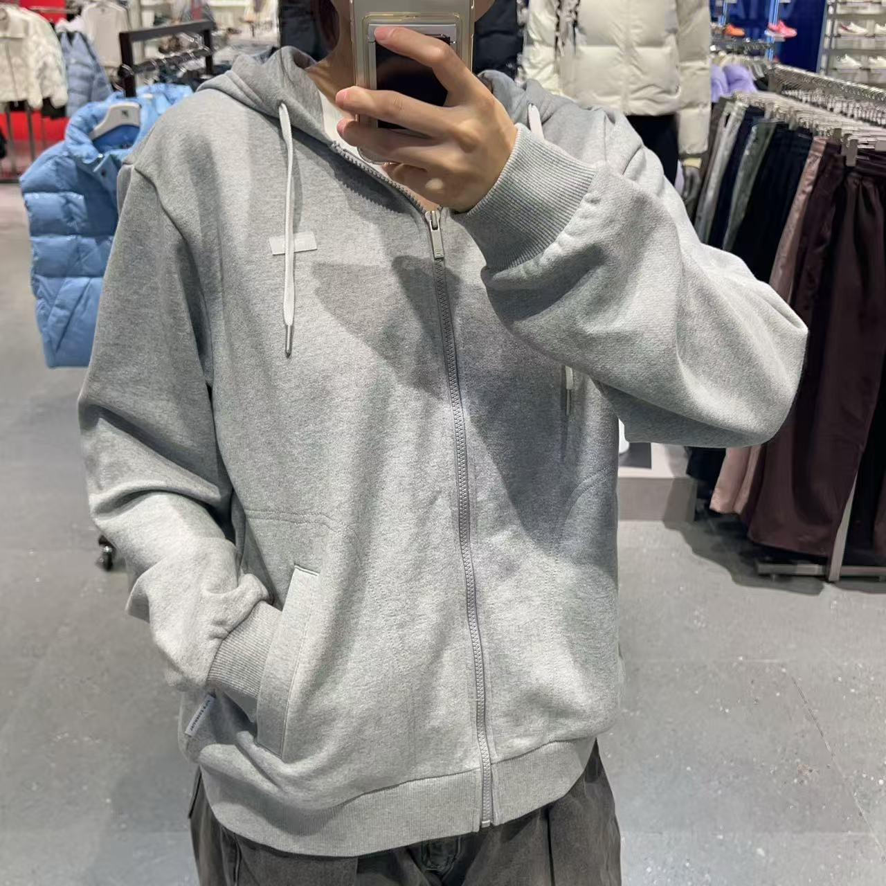 韓國 FILA Fleece Basic Hooded Zip-Up【FA040】