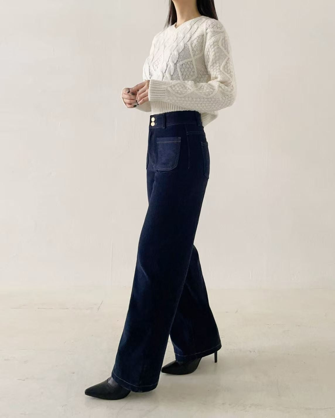 韓國 HowLuk 牛仔褲 刷薄毛  (冬季款)【H2566】