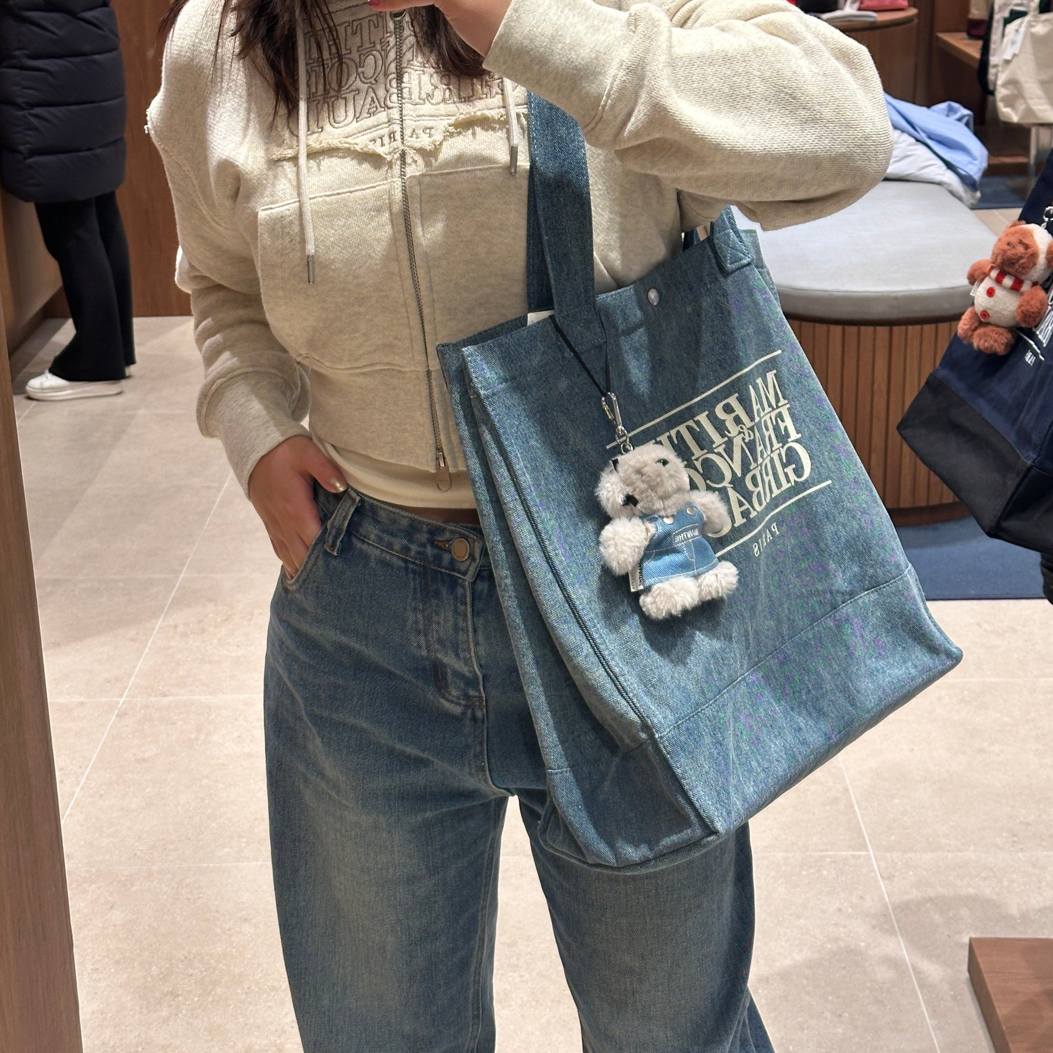 韓國 Marithe Francois Girbaud CLASSIC LOGO BIG SHOPPER BAG【MF150】 - STT Mall HK 靚太網購