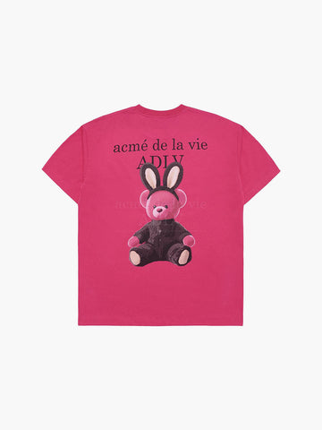 韓國 ADLV RABBIT BEAR DOLL LOGO SHORT SLEEVE T-SHIRT【AD007】