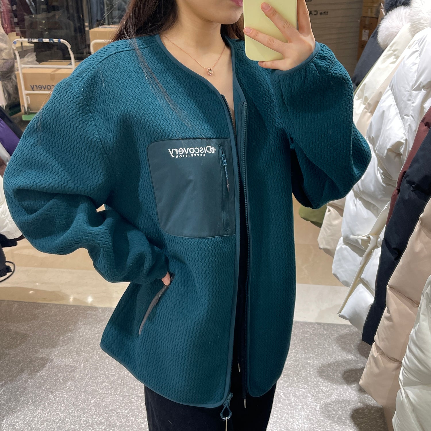 韓國 Discovery Jacquard Fleece Jacket【DY019】 - STT Mall HK 靚太網購