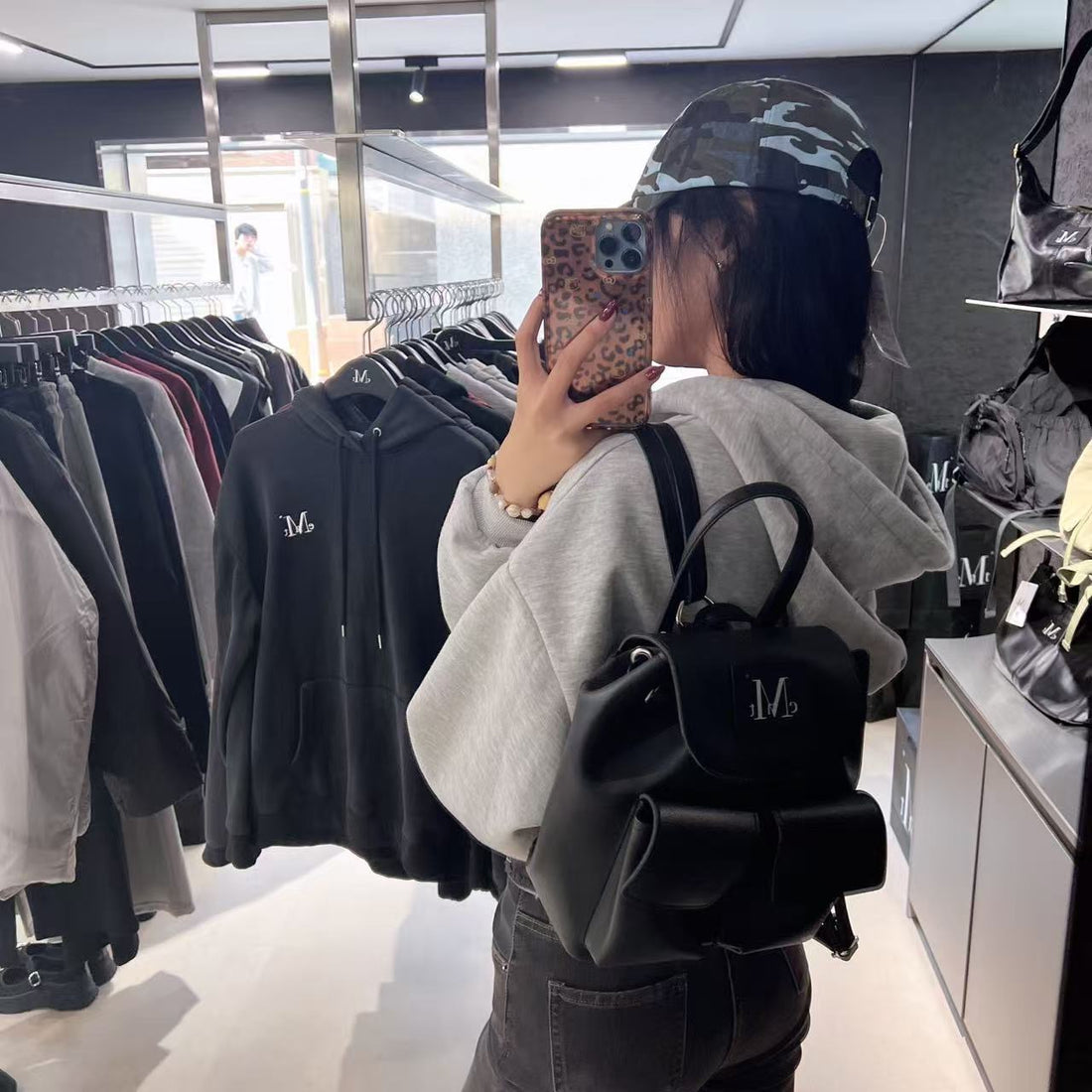 韓國 Mucent Aren Two Pocket Leather Mini Backpack【MU101】