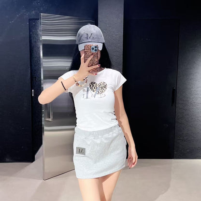 韓國 Mucent Tiaje Set up Eyelet Sweat Skirt【MU148】