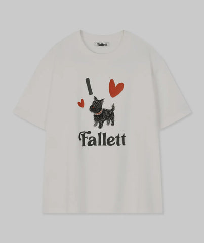 韓國 Fallett Puppy drawing overfit short sleeve T-shirt【FT001】