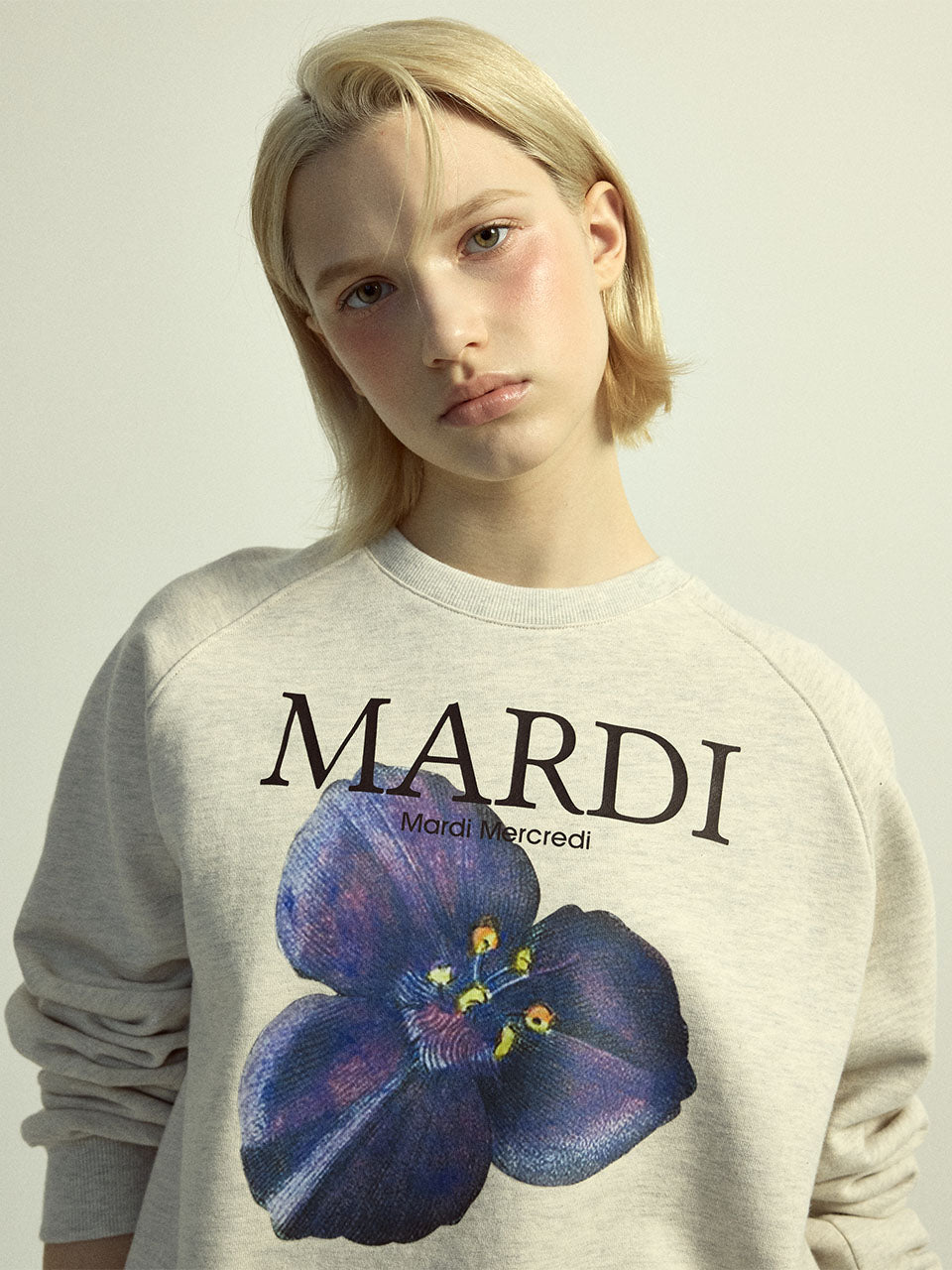 韓國 Mardi Mercredi Sweatshirt Raglan Lilies 04【MM214】