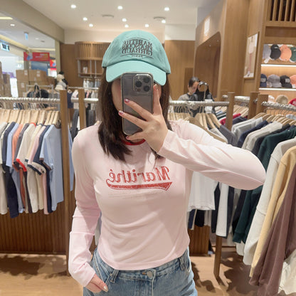 韓國 Marithe Francois Girbaud W VINTAGE BASEBALL CROP LONG SLEEV 【MF299】