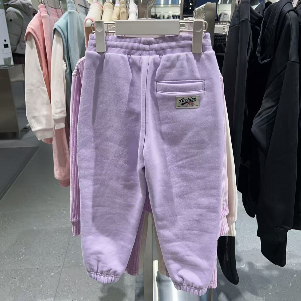 韓國 FILA Kids Fleece Half-zip Pants【FA079】