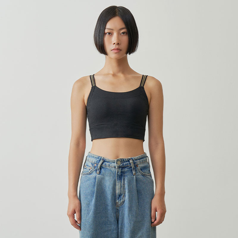 Comfort Lab Casual Strap Cotton Crop Top【LL044】