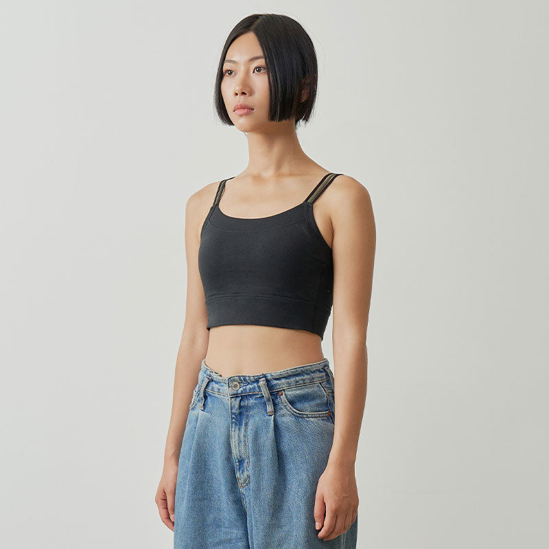 Comfort Lab Casual Strap Cotton Crop Top【LL044】