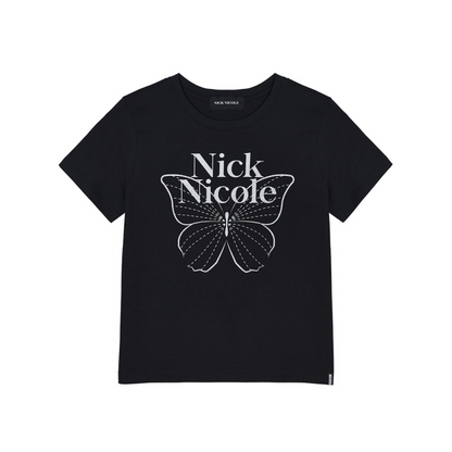 韓國 Nick Nicole BUTTERFLY NICOLE LABEL SLIM TOP (中長款) 【NN140】