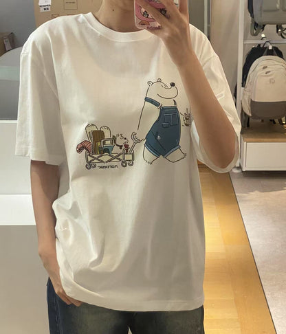 韓國 Nordisk Cartoon Polar Bear Short Sleeve T-Shirt【NK001】