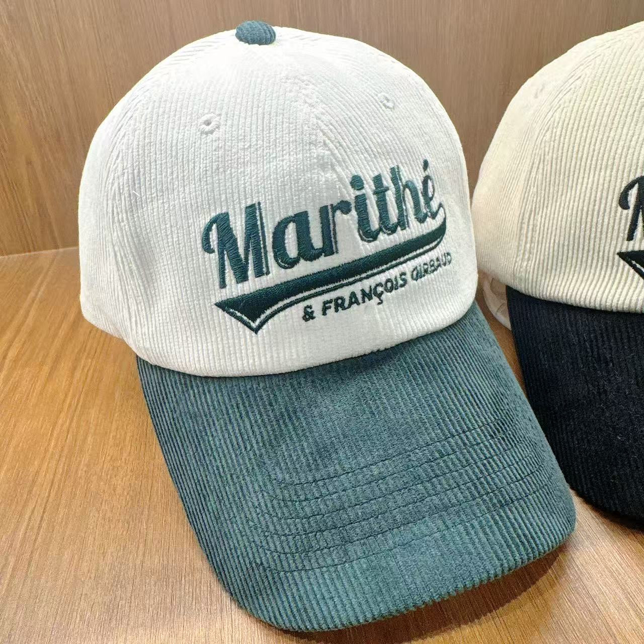 韓國 Marithe Francois Girbaud Vintage Logo Corduroy Covered Cap【MF715】