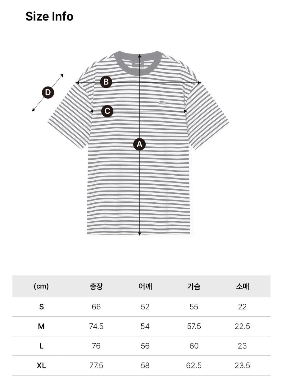 韓國 Beentrill Oval Wappen Stripe T-shirt【BL008】