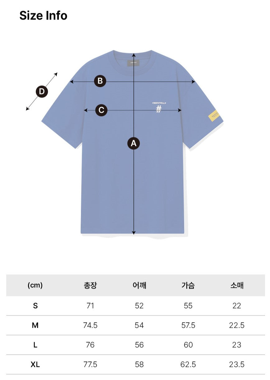 韓國 Beentrill Stamp Hashtag T-Shirt【BL009】