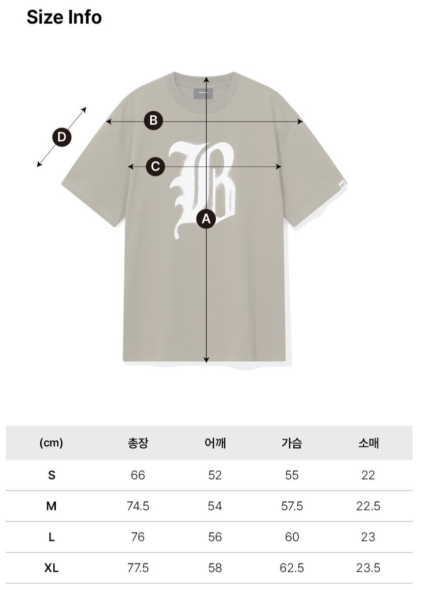 韓國 Beentrill B Gothic Logo T-Shirt【BL010】