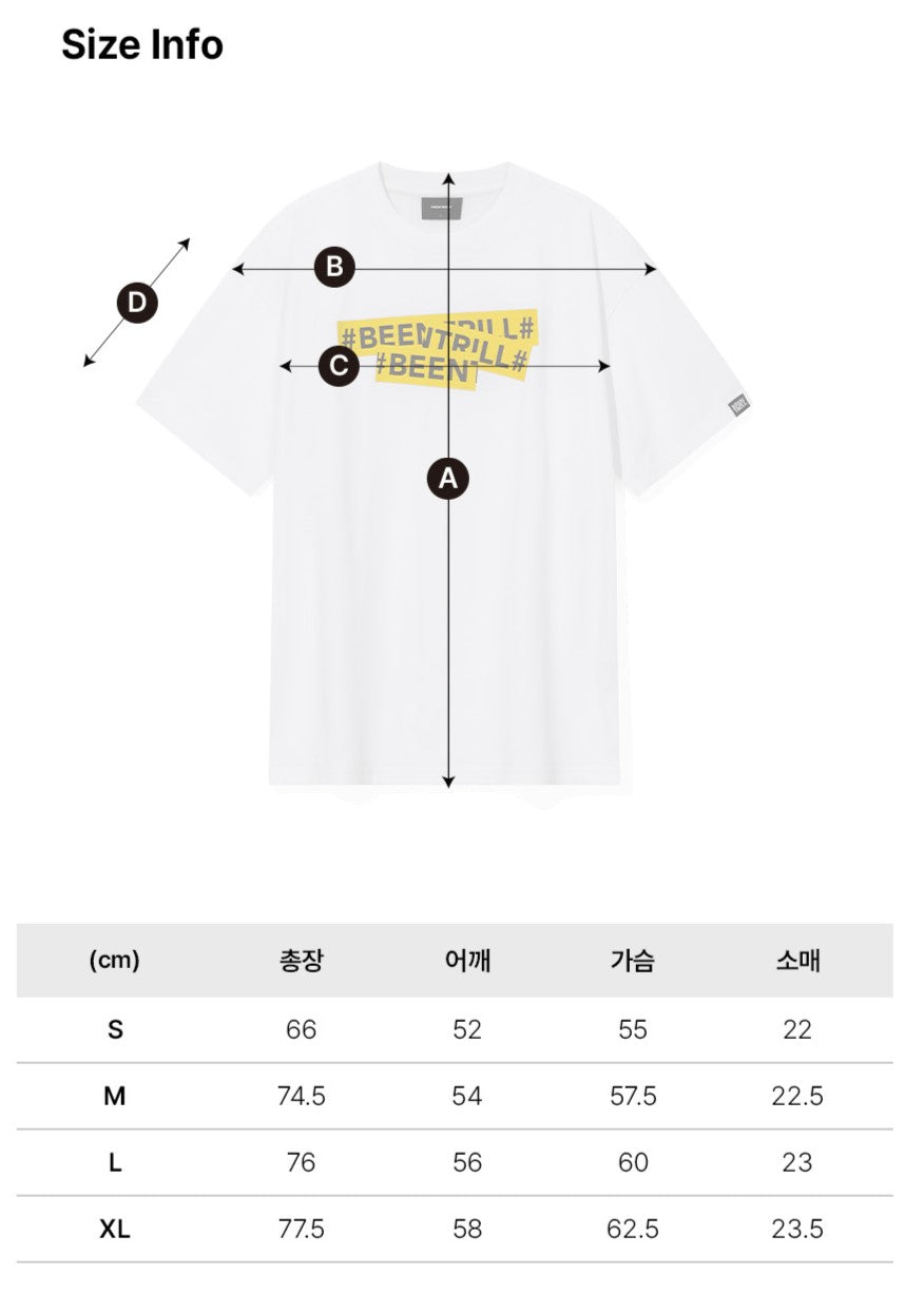 韓國 Beentrill Signature Taping T-Shirt【BL023】