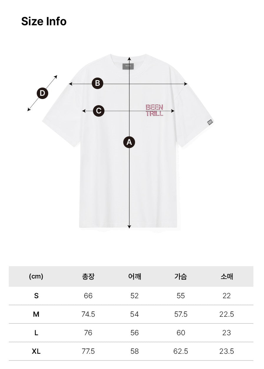韓國 Beentrill Letter Logo T-Shirt【BL030】