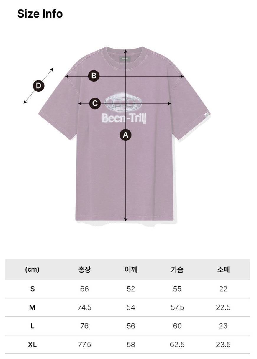 韓國 Beentrill Smoke Globe Pigment T-Shirt【BL039】