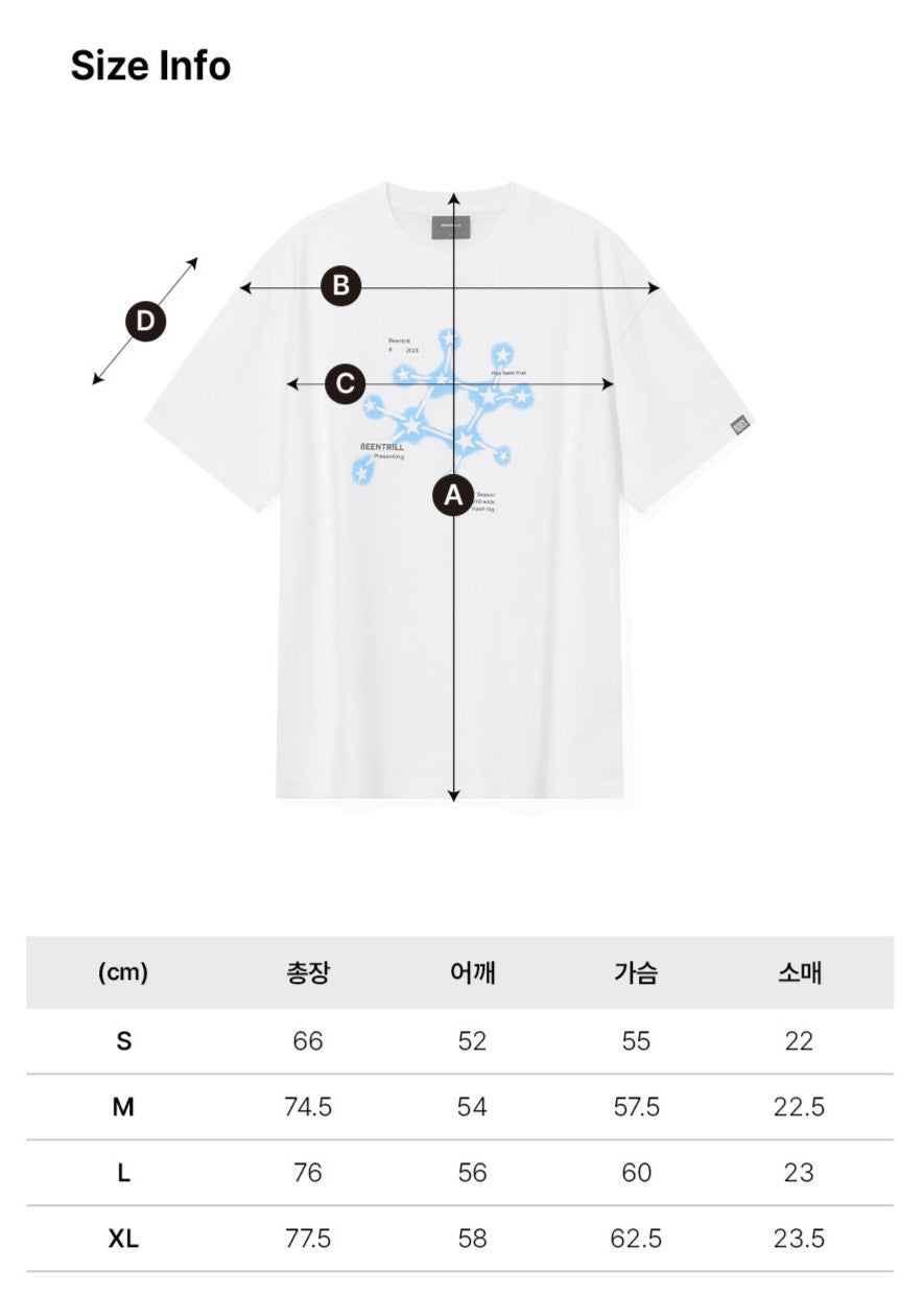 韓國 Beentrill Hashtag Constellation T-Shirt【BL043】