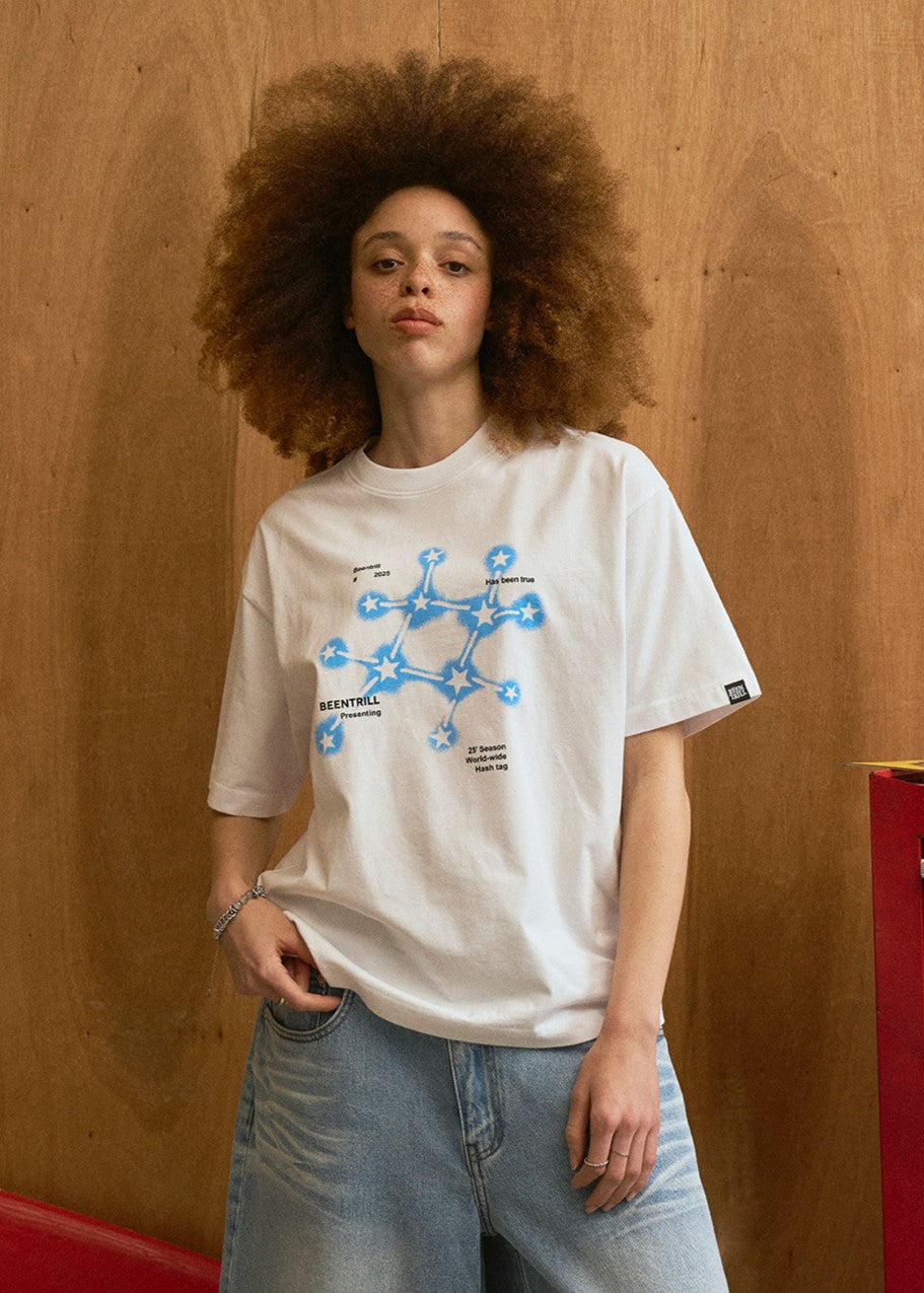 韓國 Beentrill Hashtag Constellation T-Shirt【BL043】