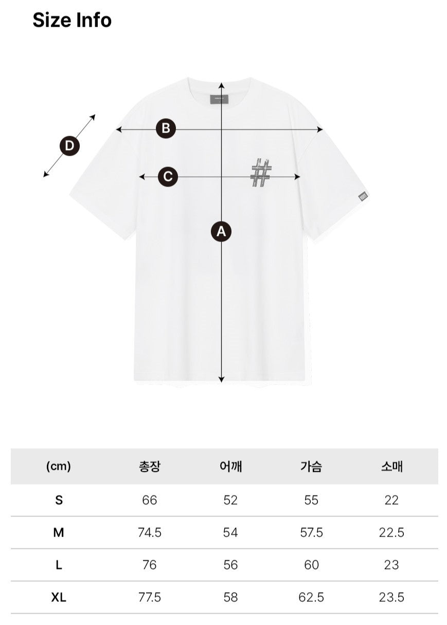 韓國 Beentrill Roller Painting Hashtag T-Shirt【BL045】