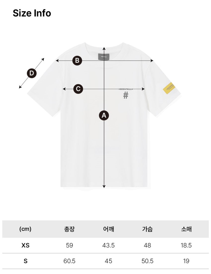 韓國 Beentrill Women's Yellow Taping Hashtag T-Shirt【BL052】