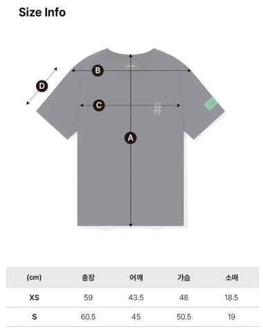 韓國 Beentrill Women's Green Taping Hashtag T-Shirt【BL053】
