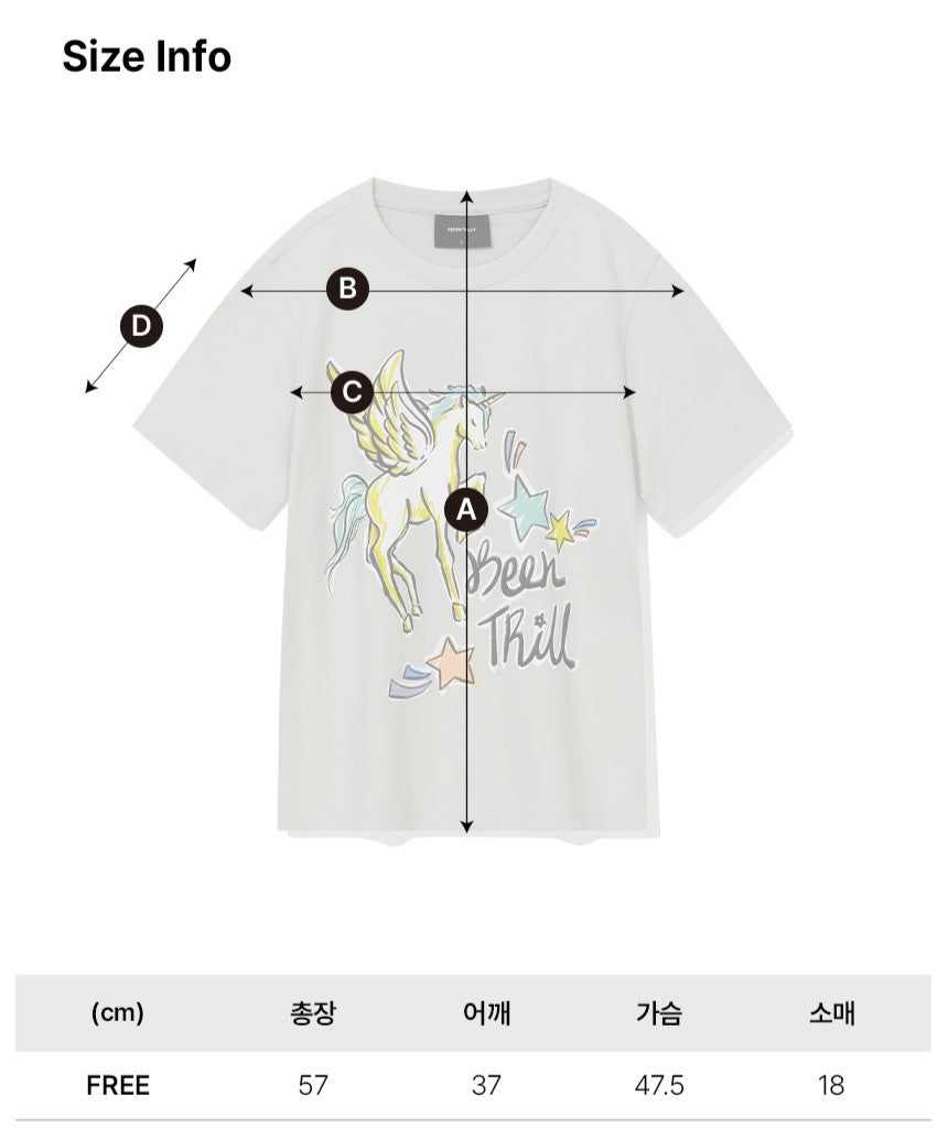 韓國 Beentrill Women's Lovely Unicorn T-Shirt【BL060】