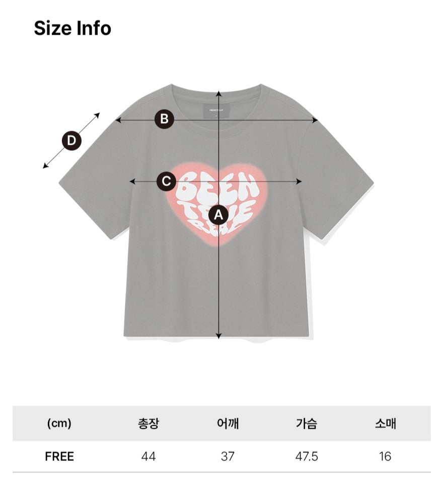 韓國 Beentrill Women's BTR Heart T-Shirt【BL061】