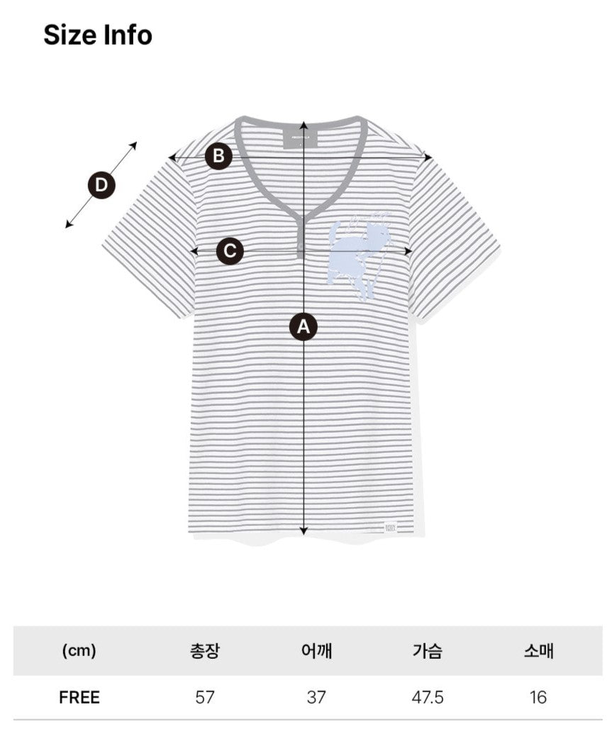 韓國 Beentrill Women's Cat Stripe T-Shirt【BL065】