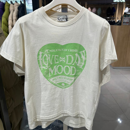 韓國 Satur Saturday Retro Mood Graphic T-Shirt【SR076】