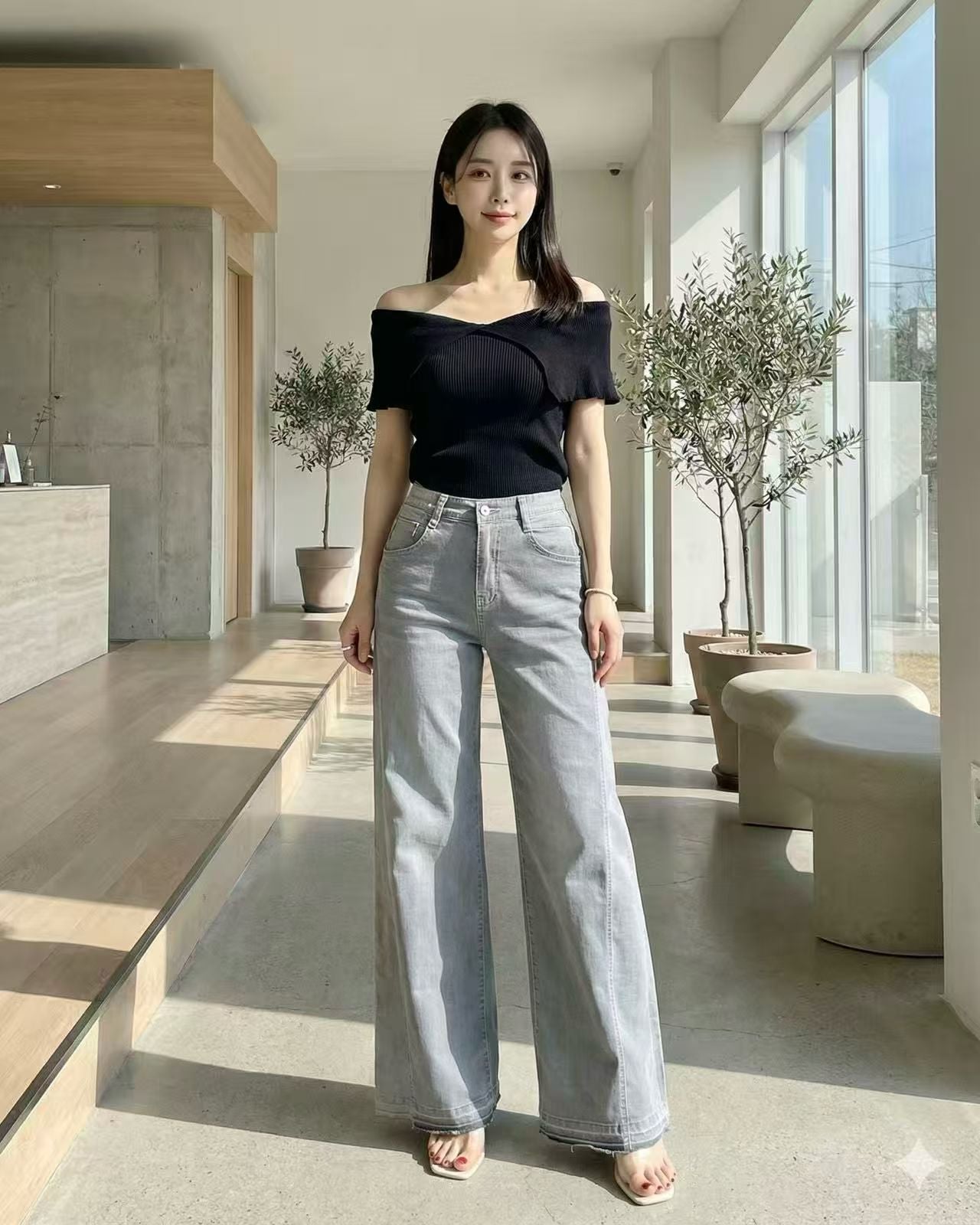 韓國 HowLuk 牛仔褲 (春季款)【H6016-1】