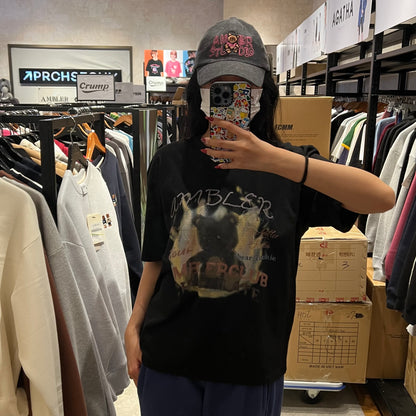 韓國 Ambler Bear in flames overfit short sleeve T-shirt【AR017】 - STT Mall HK 靚太網購