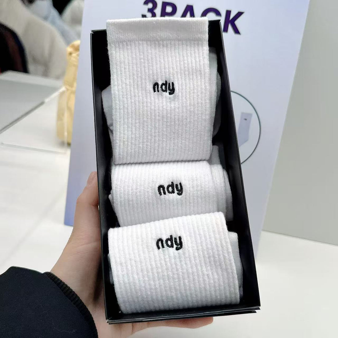 韓國 Nerdy Small Logo Socks 3 Pack【NY076】
