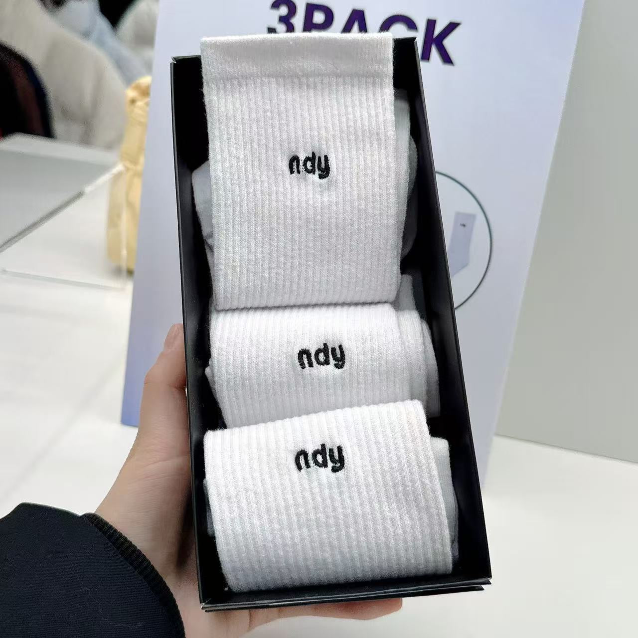 韓國 Nerdy Small Logo Socks 3 Pack【NY076】