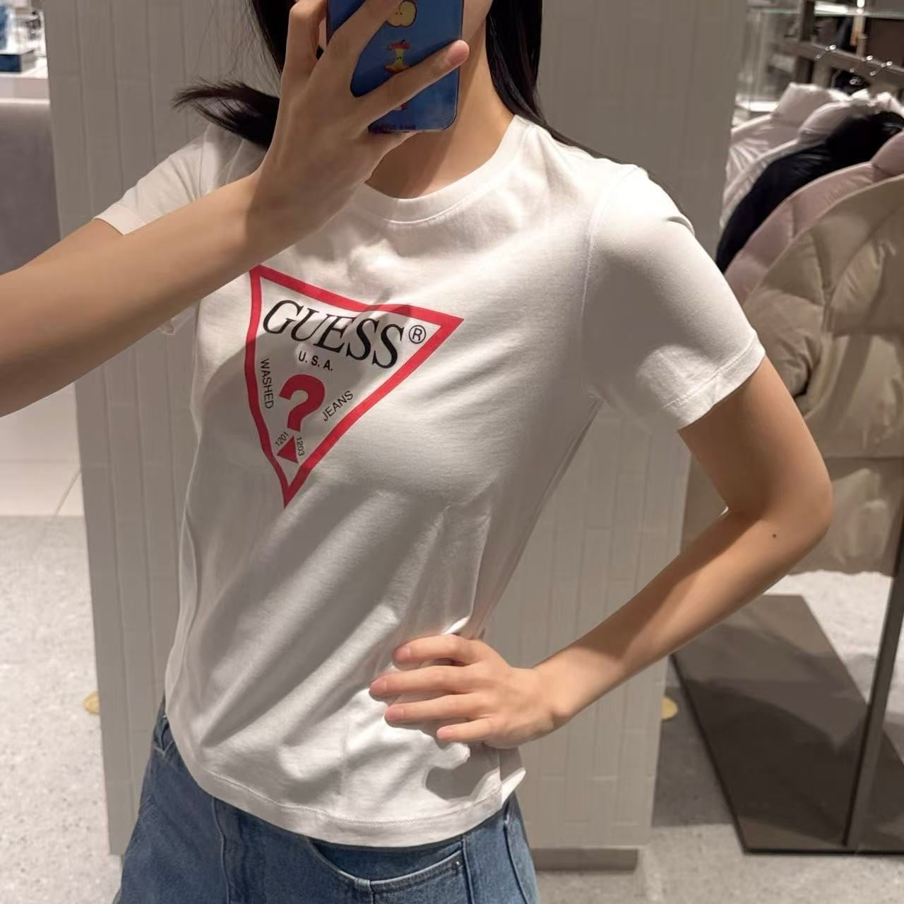 韓國 Guess Women's Short Sleeve T-Shirt【GU015】