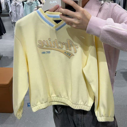 韓國 FILA Kids V-neck modified Sweatshirt【FA077】