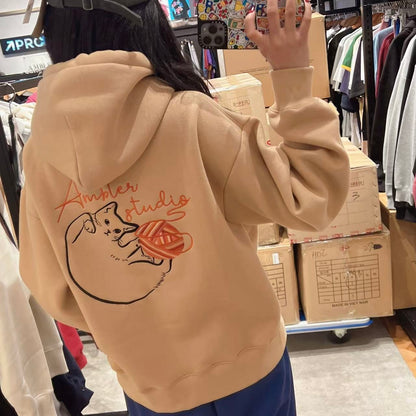 韓國 Ambler A Stray Cat Embroidered Hoodie【AR051】 - STT Mall HK 靚太網購