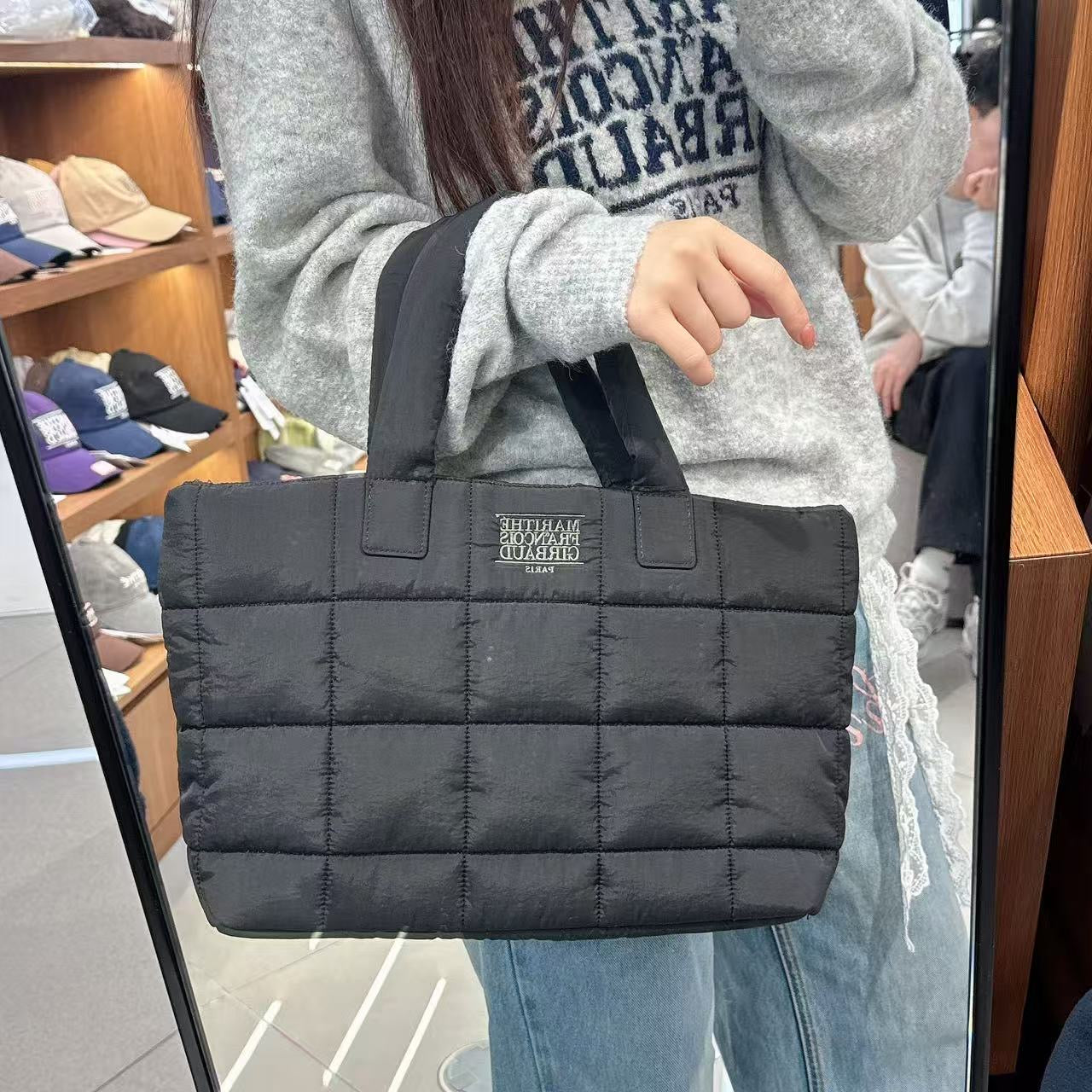 韓國 Marithe Francois Girbaud Classic Logo Padding Tote Bag【MF775】