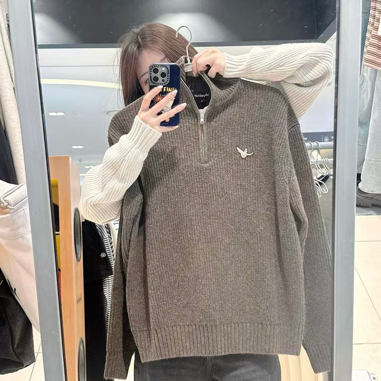 韓國 Mark Gonzales Angel Half Zip-Up Knit【MG152】